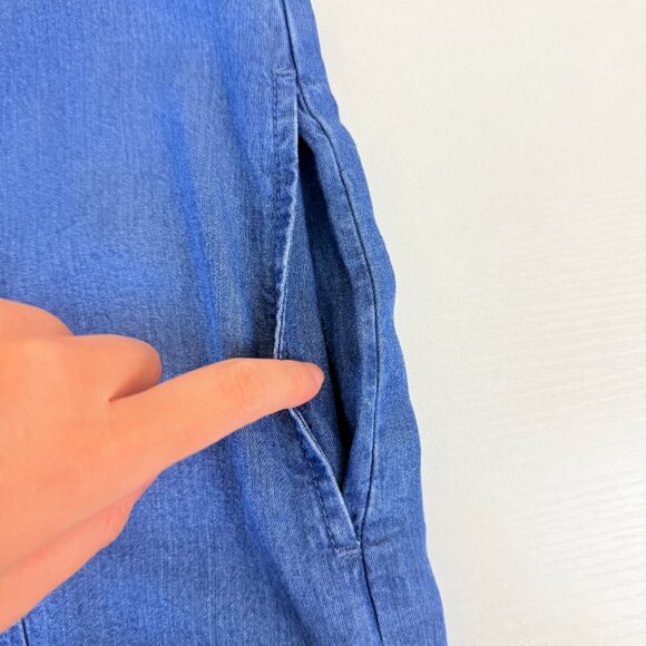 NWT J.Jill Denim Camdenwash Button-Front Soft Breathable Shirt Dress | XS Petite - Picture 5 of 12